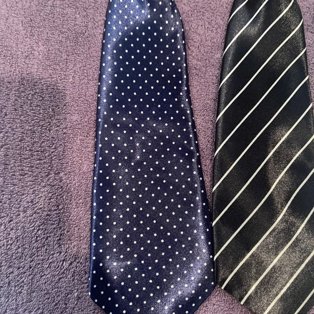 TIES FOR BOYS - lot of four, elastic neck band, polyester, 11